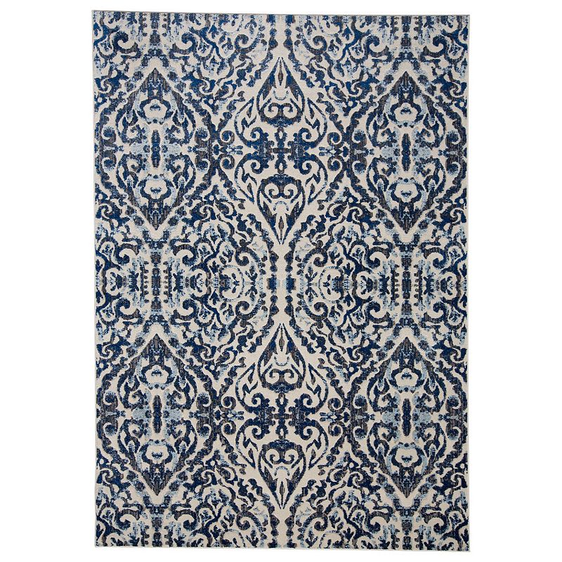 Weave & Wander Carini Contemporary Area Rug, Blue, 4X6 Ft