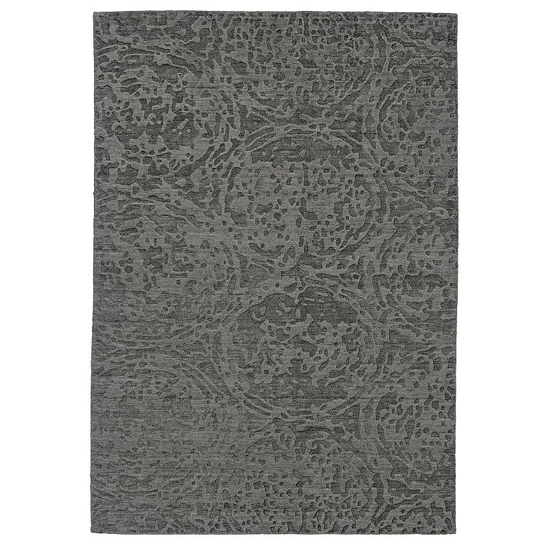 Weave & Wander Ananya Contemporary Indoor Outdoor Rug, Grey, 5.5X8.5 Ft