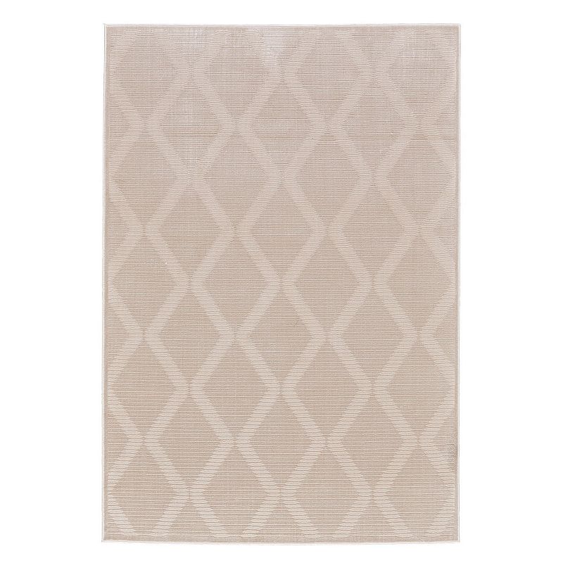 Weave & Wander Alexander Rug, Beig/Green, 5X8 Ft