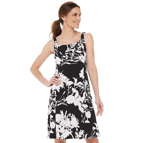 Women's Chaps Floral Squareneck Fit & Flare Dress