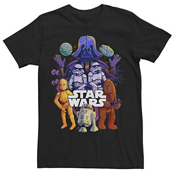 Men's Star Wars Colorful Group Art Graphic Tee