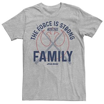 Men's Star Wars Force Is Strong Rebel Family Graphic Tee