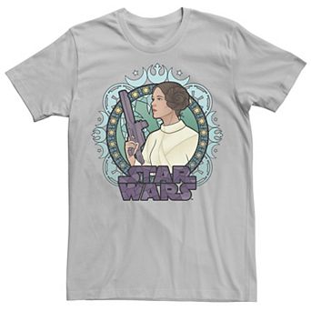 Men's Star Wars Princess Leia Stained Glass Profile Graphic Tee