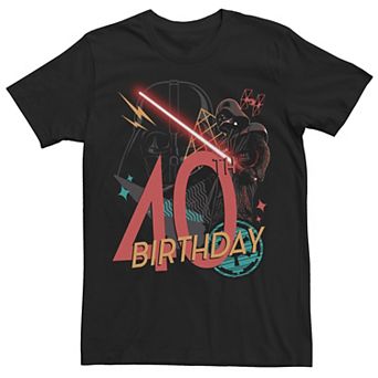 Men's Star Wars Darth Vader 40th Birthday Abstract Background Tee