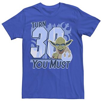 Men's Star Wars Yoda Turn 30 You Must Rebel Logo Portrait Tee