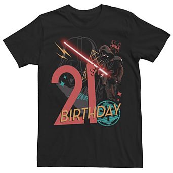 Men's Star Wars Darth Vader 21st Birthday Abstract Background Tee