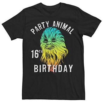Men's Star Wars Chewbacca "Party Animal" 16th Birthday Graphic Tee