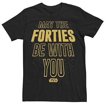 Men's Star Wars "May The Forties Be With You" Text Scroll Graphic Tee