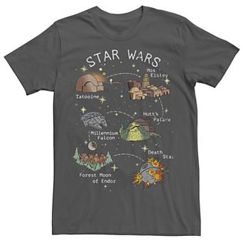 Men's Star Wars Vibrant Pop Art Map Tee