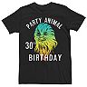 Men's Star Wars Chewie Party Animal 30th Birthday Color Portrait Tee