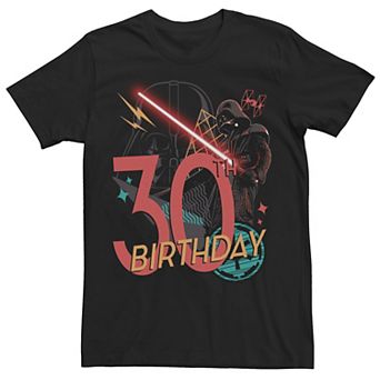 Men's Star Wars Darth Vader 30th Birthday Abstract Background Tee