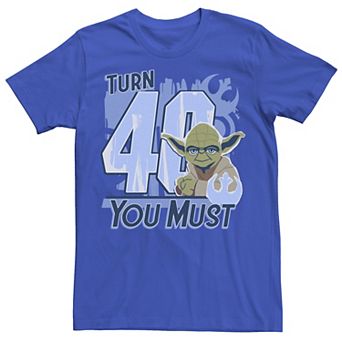 Men's Star Wars Yoda Turn 40 You Must Rebel Logo Portrait Graphic Tee