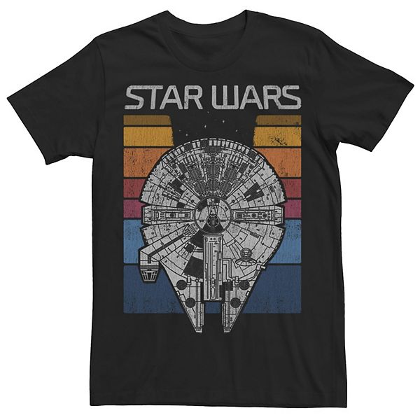 Visiter la boutique Star WarsStar Wars Millennium Falcon Faded Retro Poster T-Shirt 