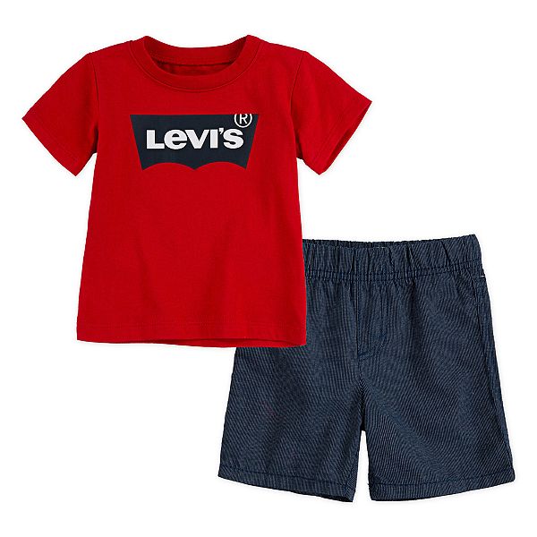 Baby Boy Levi's® 2-Piece Batwing T-Shirt & Pull-On Shorts Set