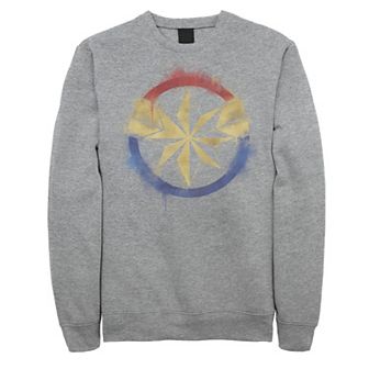 Men's Marvel Avengers Endgame Captain Marvel Spray Paint Logo Sweatshirt