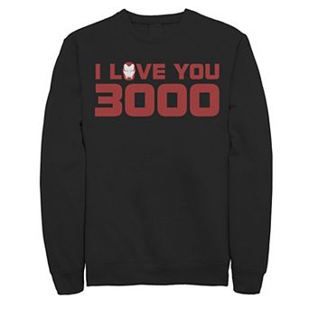 Men's Marvel Avengers Endgame I Love You 3000 Iron Man Head Quote Fleece