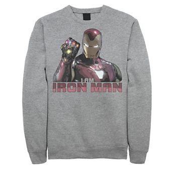 Men's Marvel Avengers Endgame I Am Iron Man Movie Quote Portrait Sweatshirt