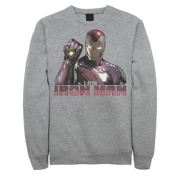 Men S Marvel Avengers Endgame I Am Iron Man Movie Quote Portrait Sweatshirt