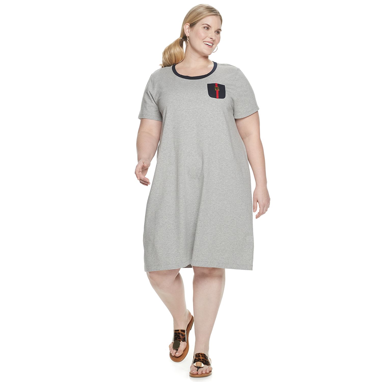 short sleeve t shirt dress plus size