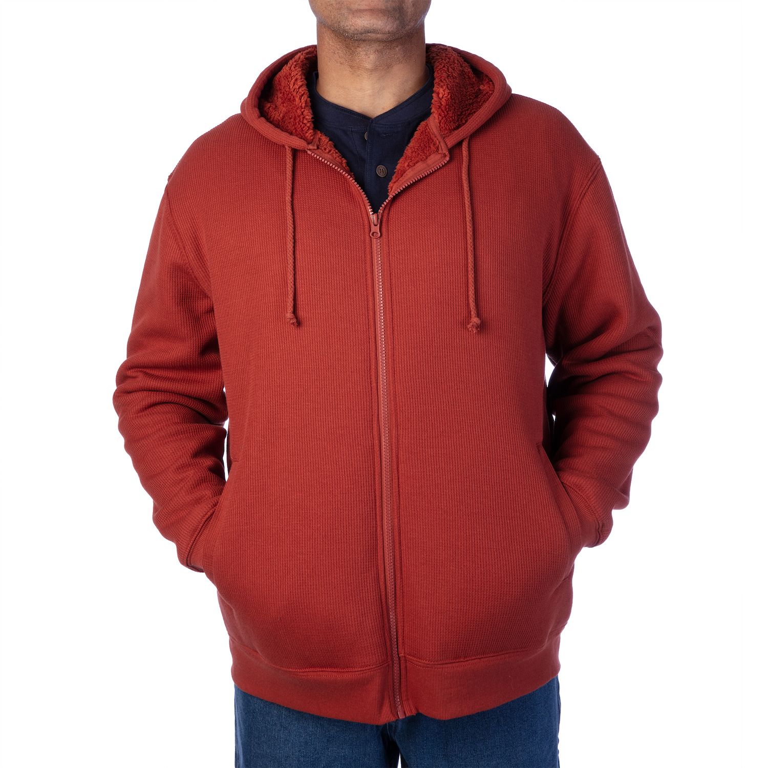 smiths mens sherpa lined fleece hoodie