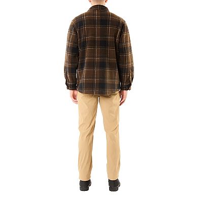 Men's Smith's Workwear Sherpa-Lined Plaid Microfleece Shirt Jacket