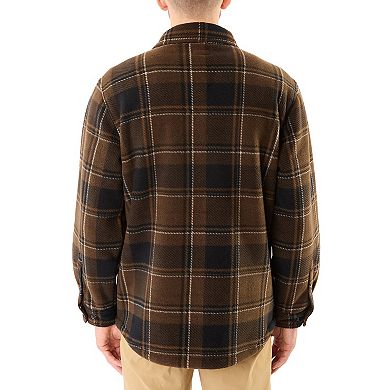 Men's Smith's Workwear Sherpa-Lined Plaid Microfleece Shirt Jacket