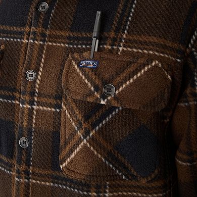 Men's Smith's Workwear Sherpa-Lined Plaid Microfleece Shirt Jacket