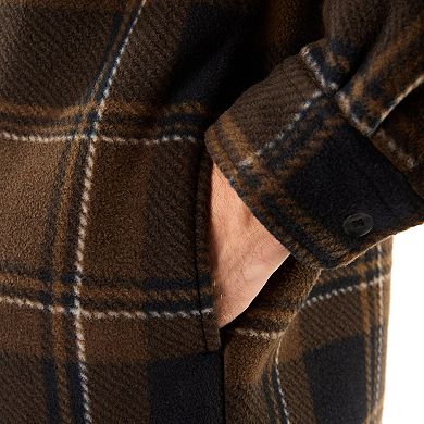 Men's Smith's Workwear Sherpa-Lined Plaid Microfleece Shirt Jacket