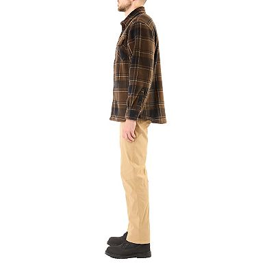 Men's Smith's Workwear Sherpa-Lined Plaid Microfleece Shirt Jacket