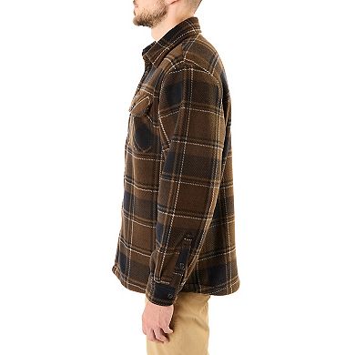 Men's Smith's Workwear Sherpa-Lined Plaid Microfleece Shirt Jacket