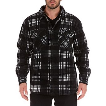 Men's Smith's Workwear Sherpa-Lined Plaid Microfleece Shirt Jacket