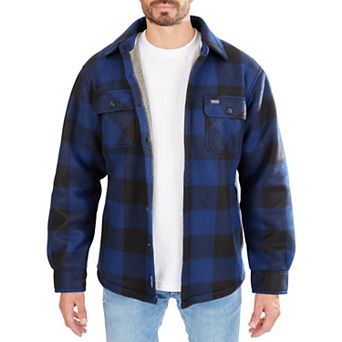 Men's Smith's Workwear Sherpa-Lined Plaid Microfleece Shirt Jacket