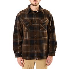 Men's Smith's Workwear Plaid Sherpa-Lined Cotton Flannel Shirt Jacket