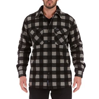 Men's Smith's Workwear Sherpa-Lined Plaid Microfleece Shirt Jacket