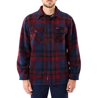 Men's Smith's Workwear Sherpa-Lined Plaid Microfleece Shirt Jacket