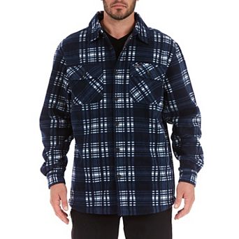 Men's Smith's Workwear Sherpa-Lined Plaid Microfleece Shirt Jacket