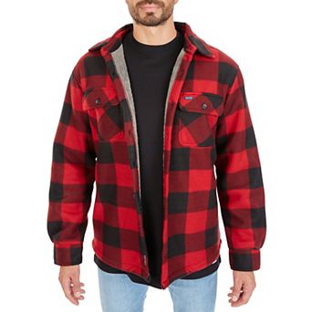 Men's Smith's Workwear Sherpa-Lined Plaid Microfleece Shirt Jacket