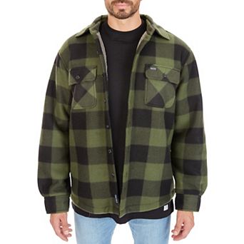 Men's Smith's Workwear Sherpa-Lined Plaid Microfleece Shirt Jacket