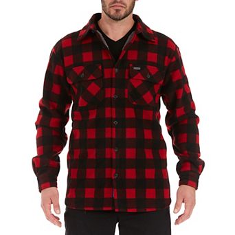 Men's Smith's Workwear Sherpa-Lined Plaid Microfleece Shirt Jacket