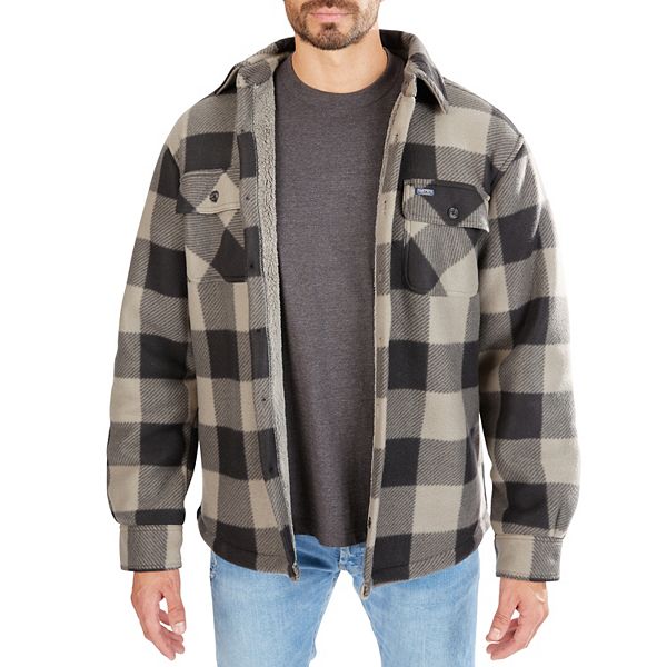 Men's Smith's Workwear Sherpa-Lined Plaid Microfleece Shirt Jacket