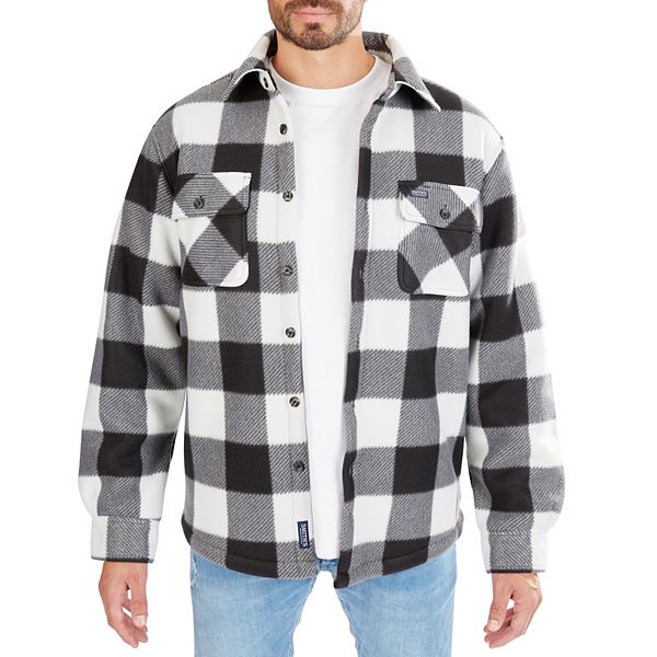 Men's Smith's Workwear Sherpa-Lined Plaid Microfleece Shirt Jacket