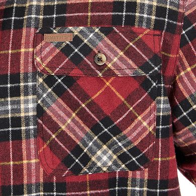 Men's Smith's Workwear Plaid Sherpa-Lined Cotton Flannel Shirt Jacket