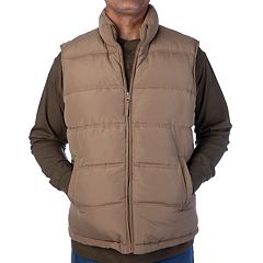 Men's Brown Puffer Vest - American Jacket Store