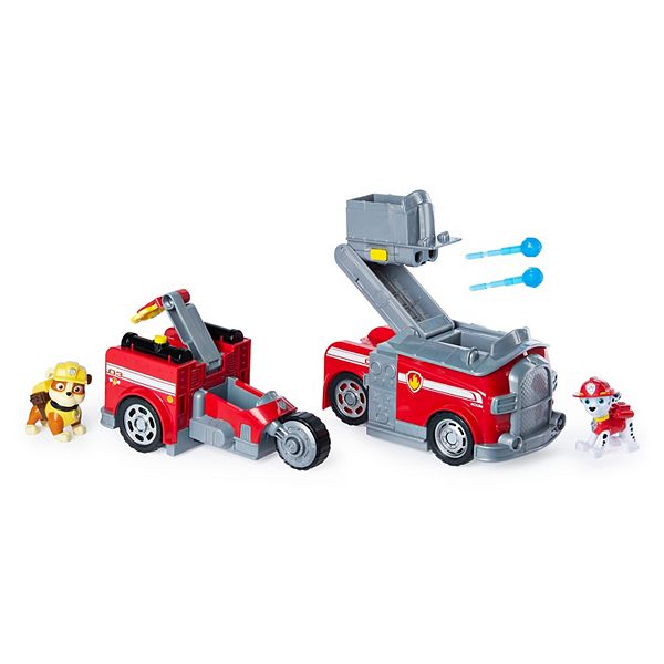 Paw Patrol Marshall Split Second 2 In 1 Transforming Fire Truck Vehicle With 2 Collectible Figures - roblox jailbreak swat unit feature vehicle