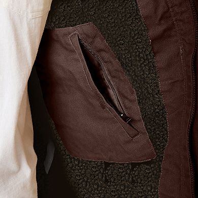 Smith's Workwear Sherpa-Lined Duck Canvas Hooded Work Jacket