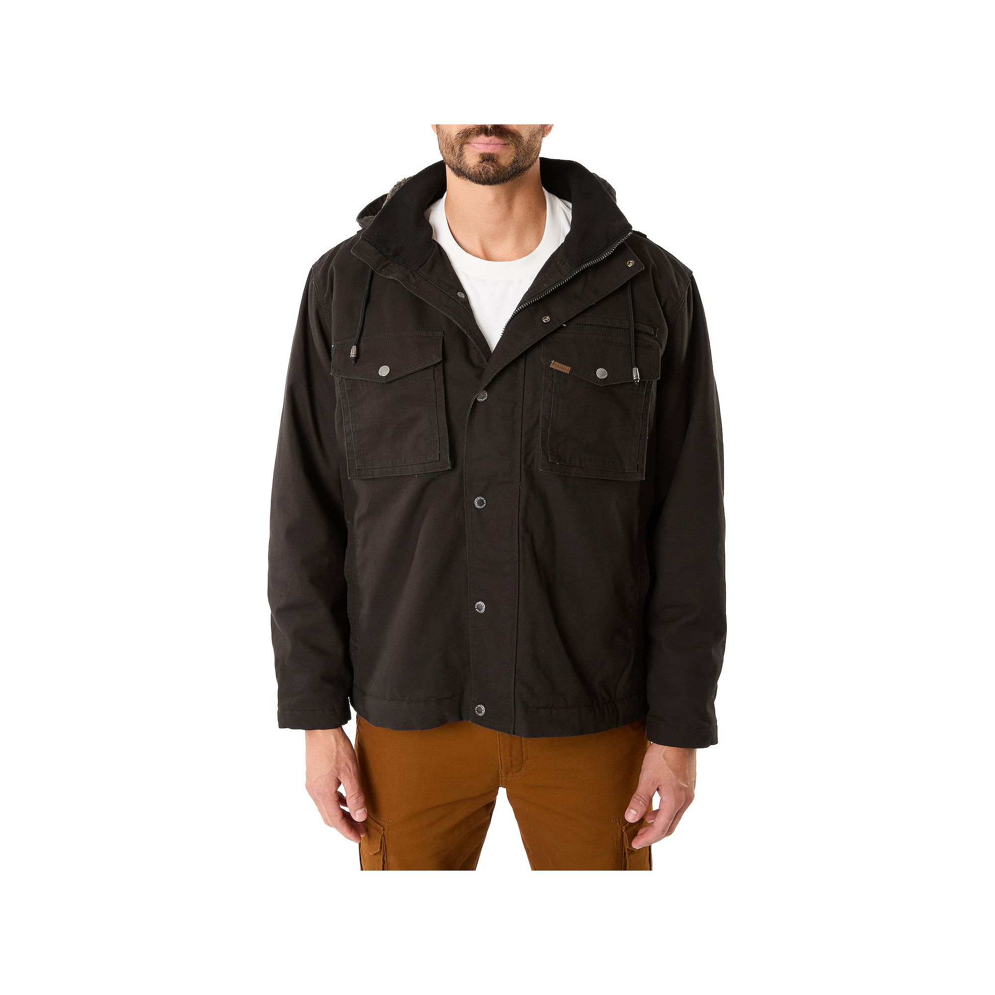 Smiths Workwear Sherpa-Lined Duck Canvas Hooded Work Jacket, Mens, Size: 
