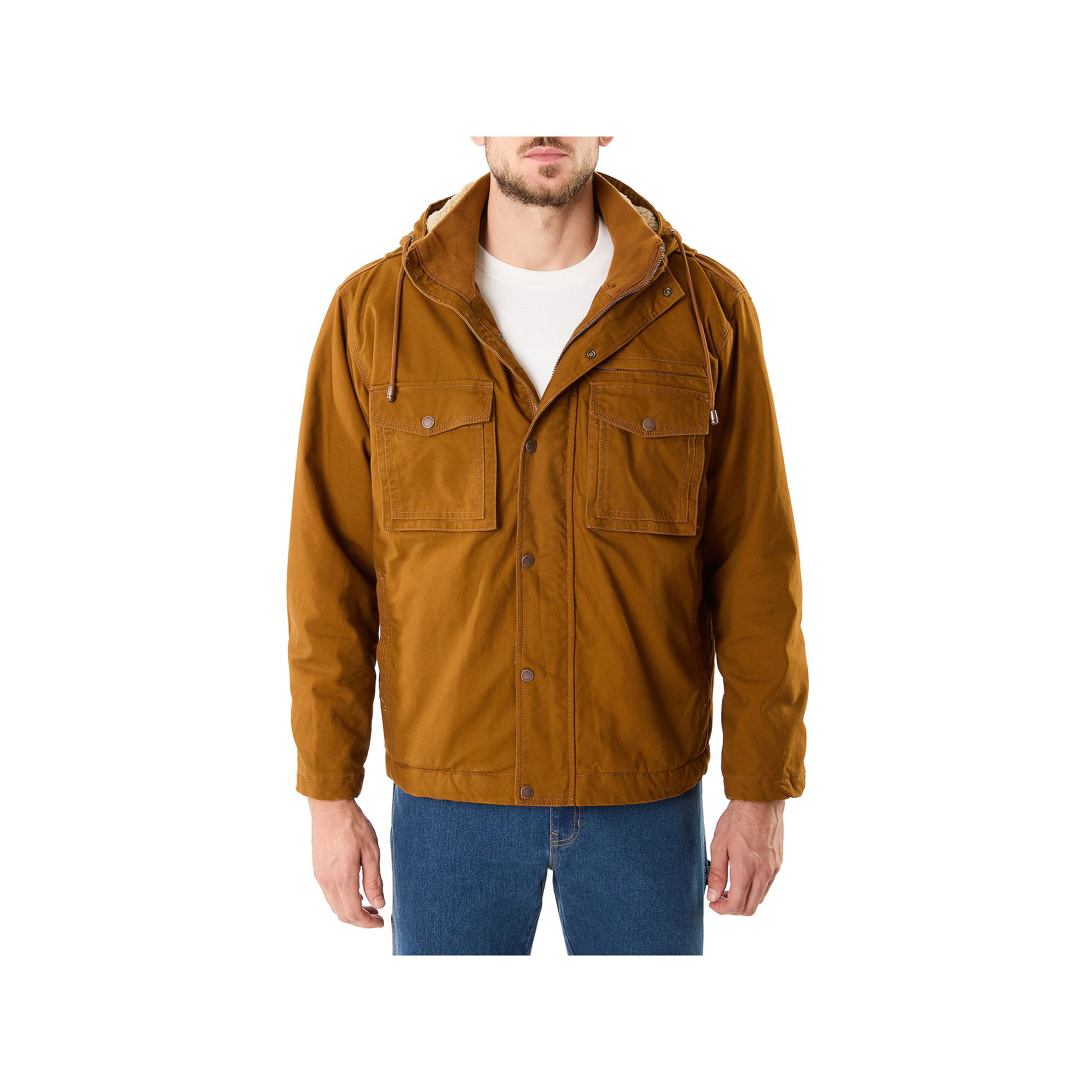 Smiths Workwear Sherpa-Lined Duck Canvas Hooded Work Jacket, Mens, Size: 