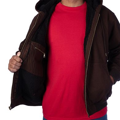 Men's Smith's Workwear Sherpa-Lined Duck Canvas Hooded Jacket