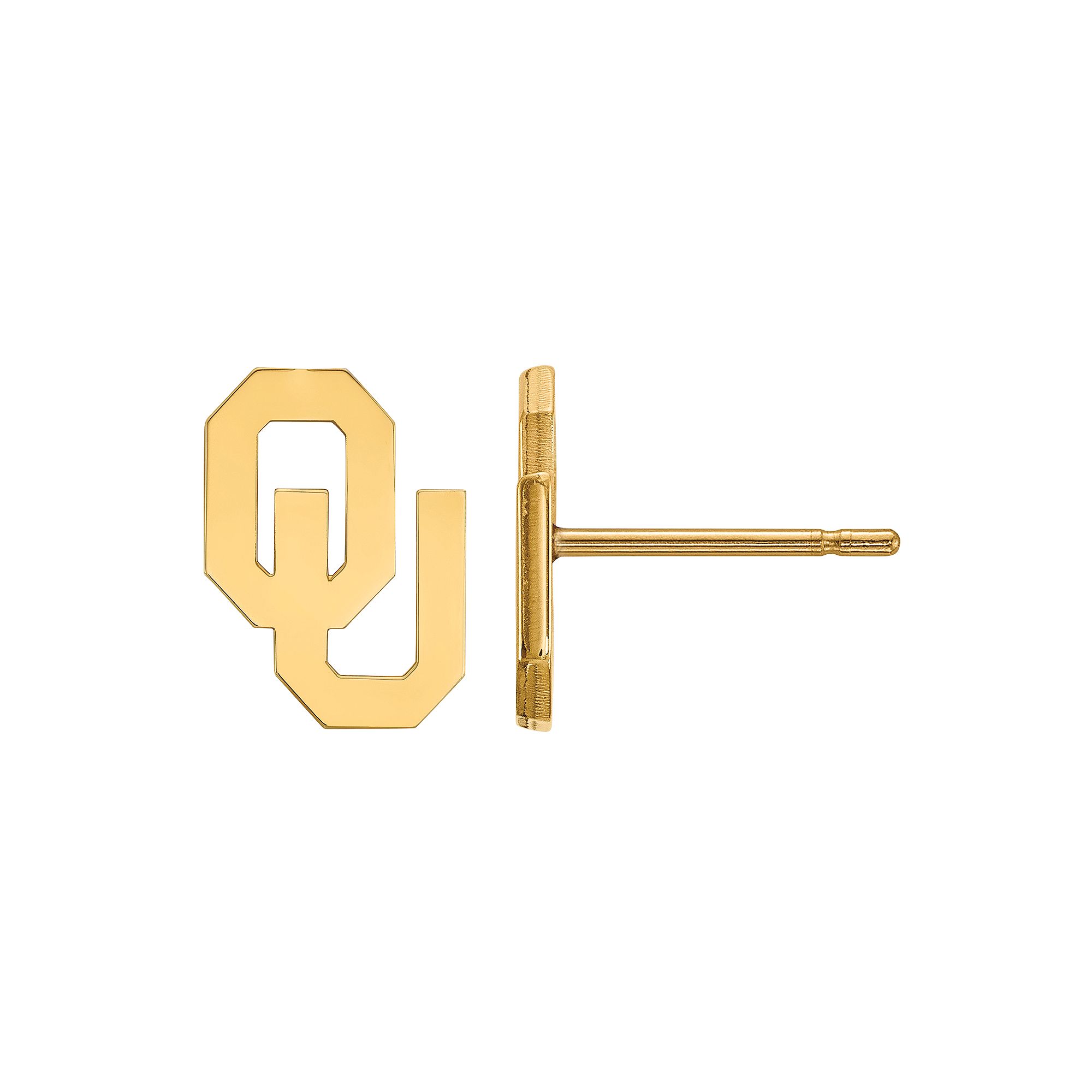 LogoArt 14K Gold Over Silver Oklahoma Sooners Stud Earrings, Womens, Size: