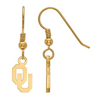 LogoArt 14K Gold Over Silver Oklahoma Sooners Drop Earrings
